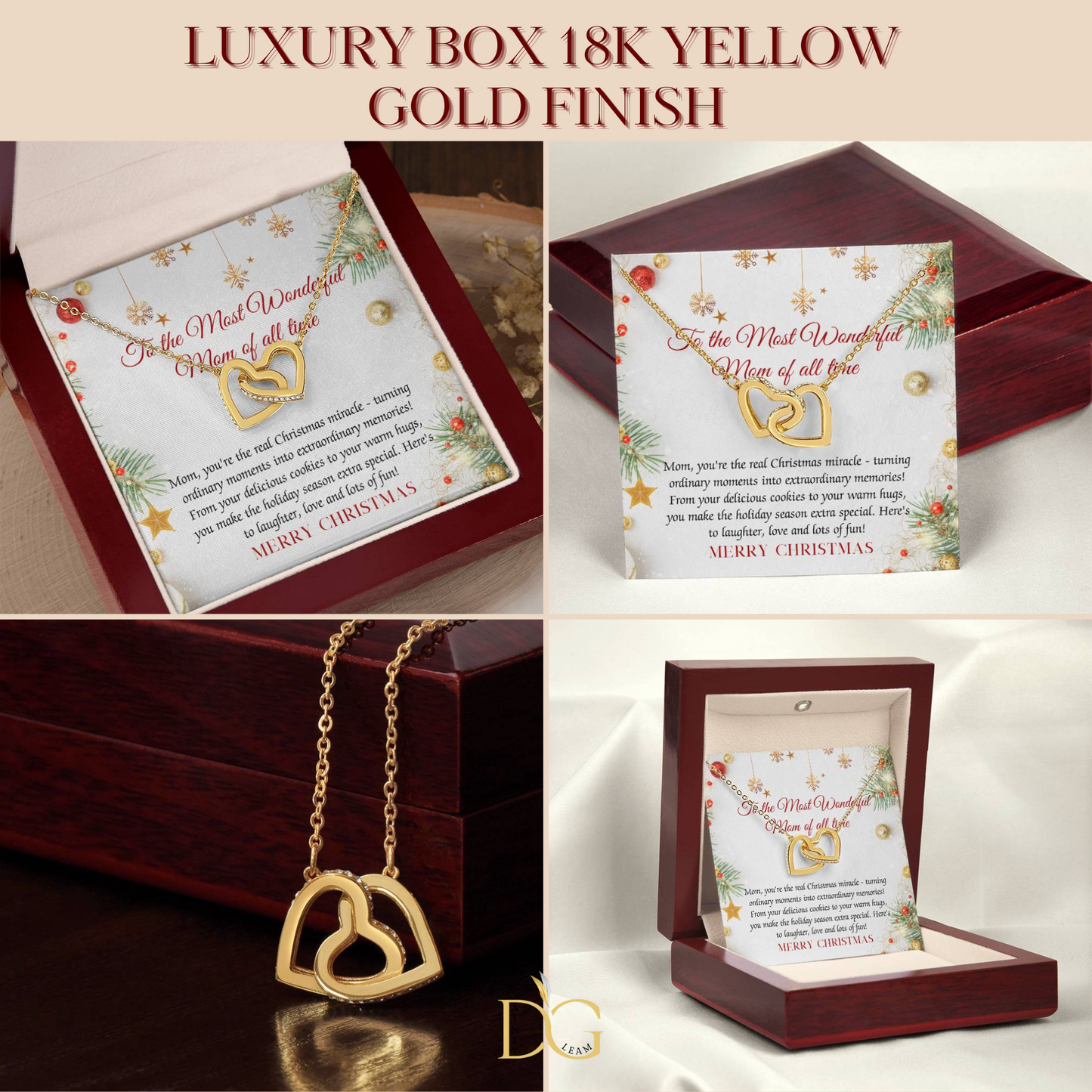Christmas Gift Necklace For Mom - Gift For Mom - Merry Christmas Mom Necklace - Mother Christmas Necklace With Message Card - Mom Gift