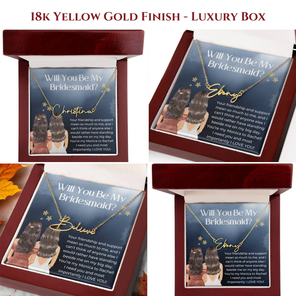 Personalised Necklace, Bridesmaid Gift, Will You Be My Bridesmaid Necklace Bridesmaid Proposal, Unique Bridesmaid Gift, Custom Name Necklace