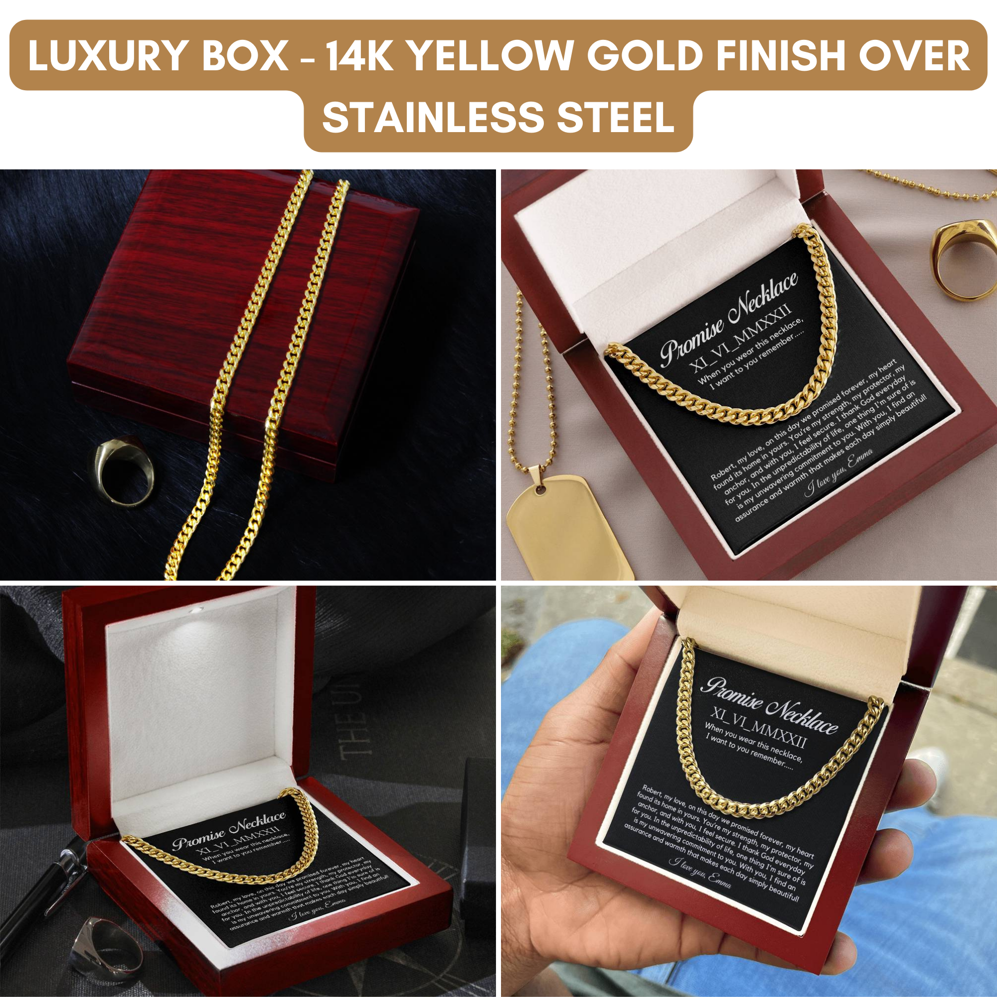 Personalised Promise Necklace For Him, Promise Gifts For Him, Boyfriend Promise Necklace,Anniversary Gift For Husband,Guy Valentine Gift