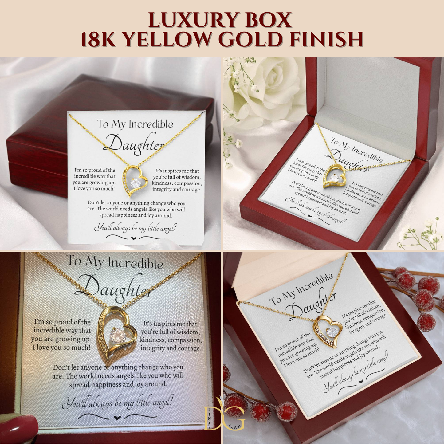 Beautiful Gift for Daughter From Dad My Little Angel, My Little Girl Necklace With Meaningful Message, Gift Box, Gift for Daughter From Mom