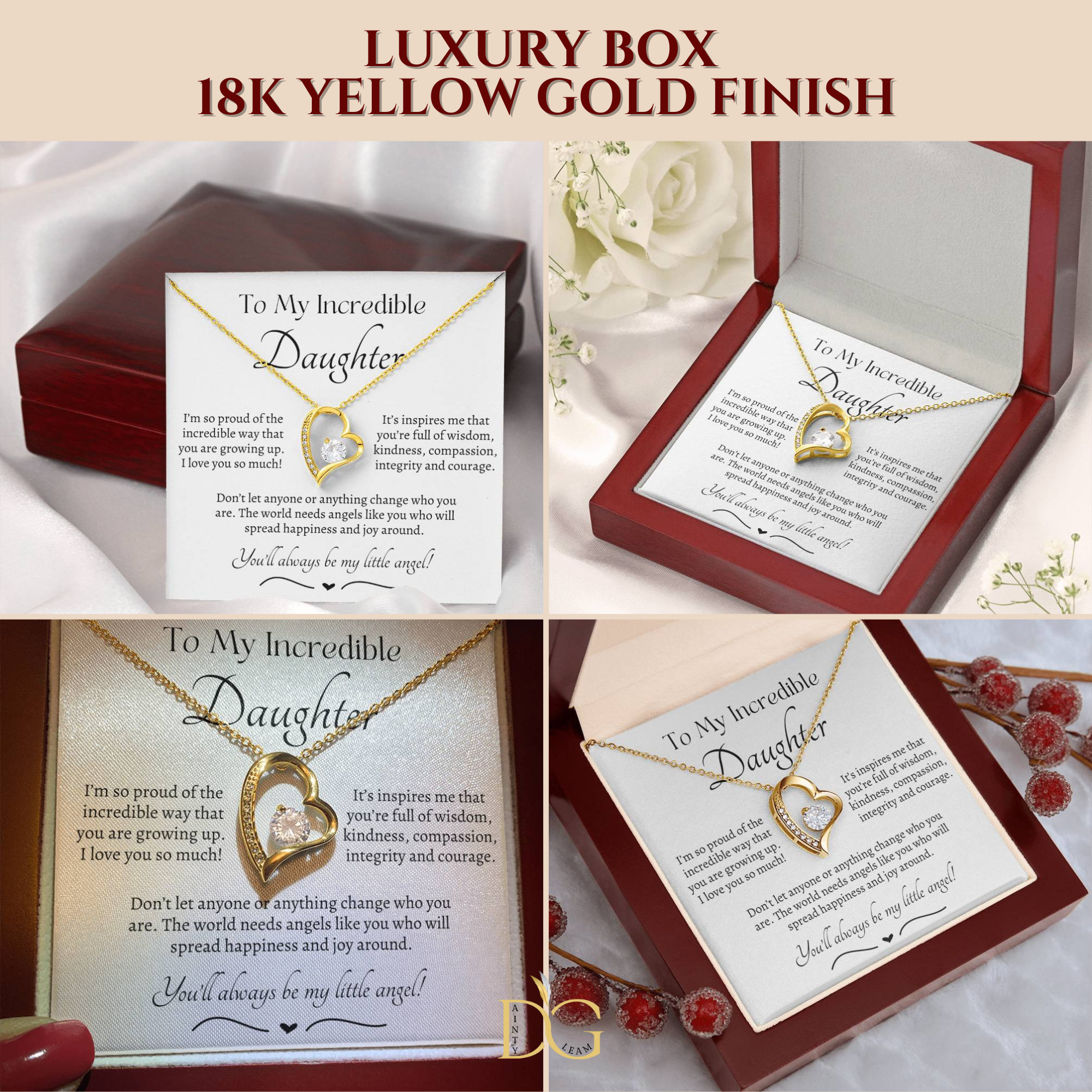 Beautiful Gift for Daughter From Dad My Little Angel, My Little Girl Necklace With Meaningful Message, Gift Box, Gift for Daughter From Mom