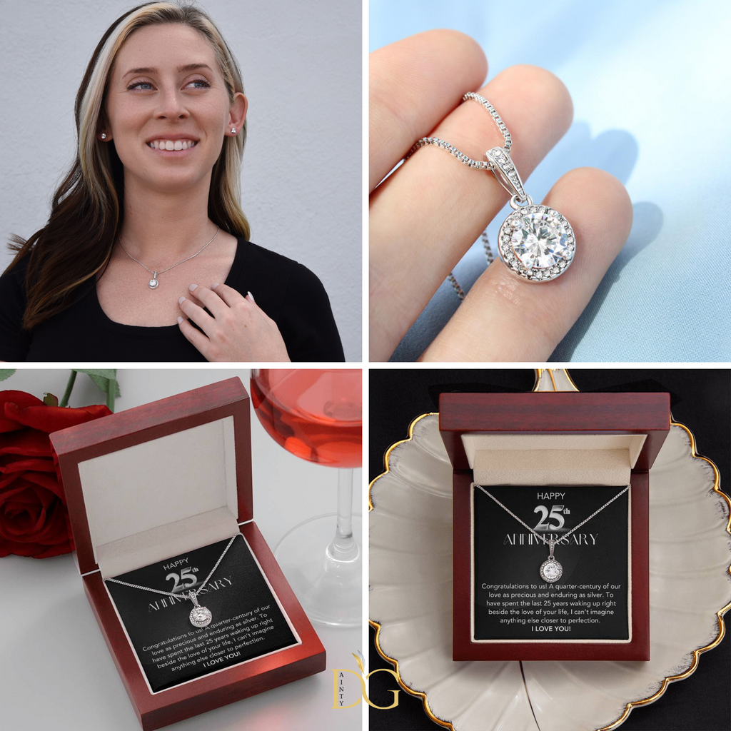 Necklace for 25th Anniversary, 25th Wedding Anniversary gift for Wife, Silver Wedding Anniversary, Gift for Wife on 25th Anniversary