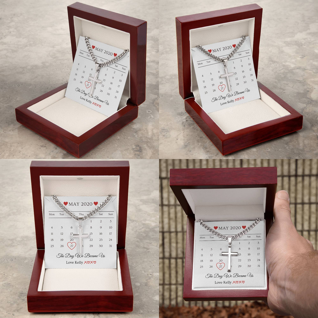 Valentine's Day Gift, Gift For Boyfriend, Guy Valentine Gift, Girlfriend Birthday Gift, Personalised Cross necklace For him, Gift for Him