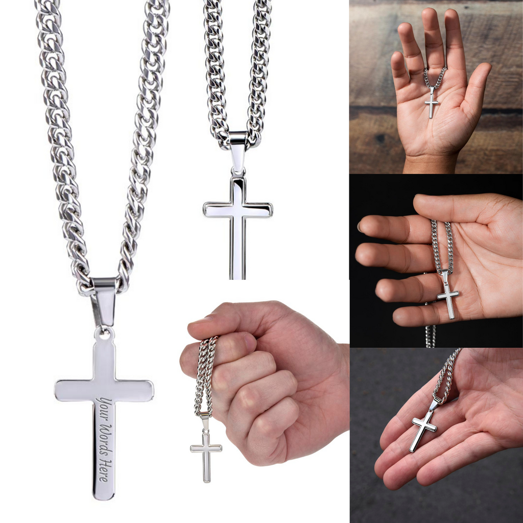 Valentine's Day Gift, Gift For Boyfriend, Guy Valentine Gift, Girlfriend Birthday Gift, Personalised Cross necklace For him, Gift for Him