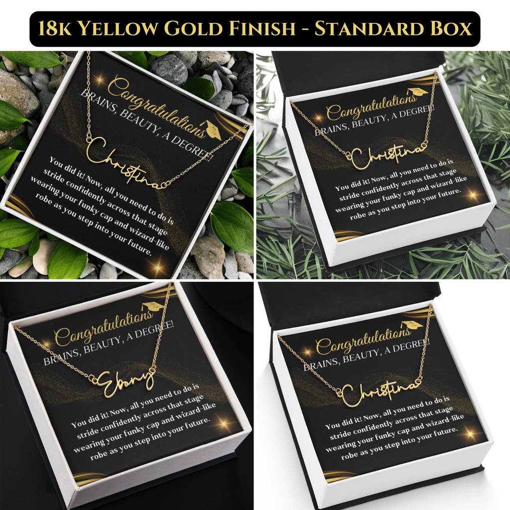 Graduation necklace jewelry congratulations degree gift idea grad hat and robe future stepping congratulatory milestone celebration