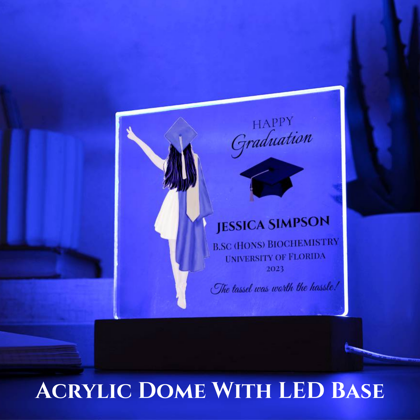 Female Personalised Graduation Gift, Congratulations, Class of 2023 Any Year, Graduation Gift for Daughter, Sister, Girlfriend, Acrylic