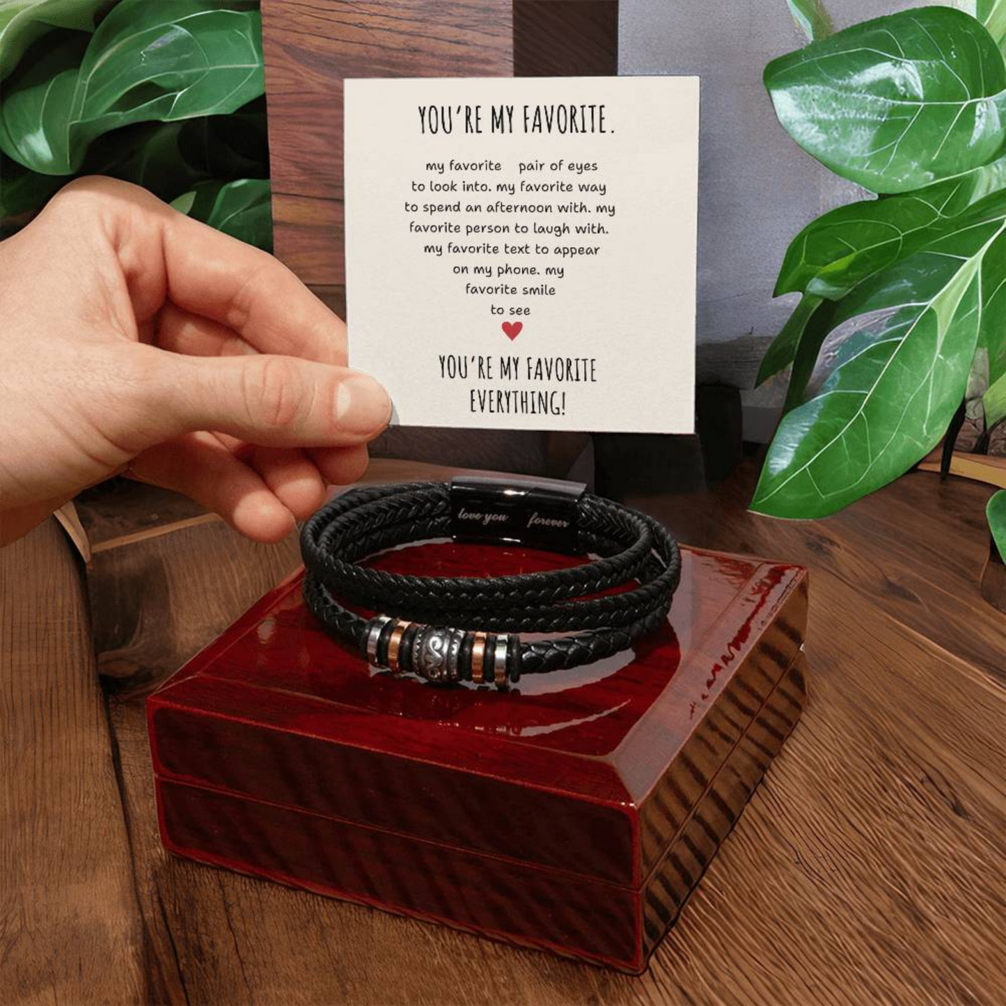 To My Man, You're my favorite, Couple Gifts, Men's Bracelet, Soulmate Gift, Valentine's Day Gift for Him,Anniversary Gift,Birthday Gift