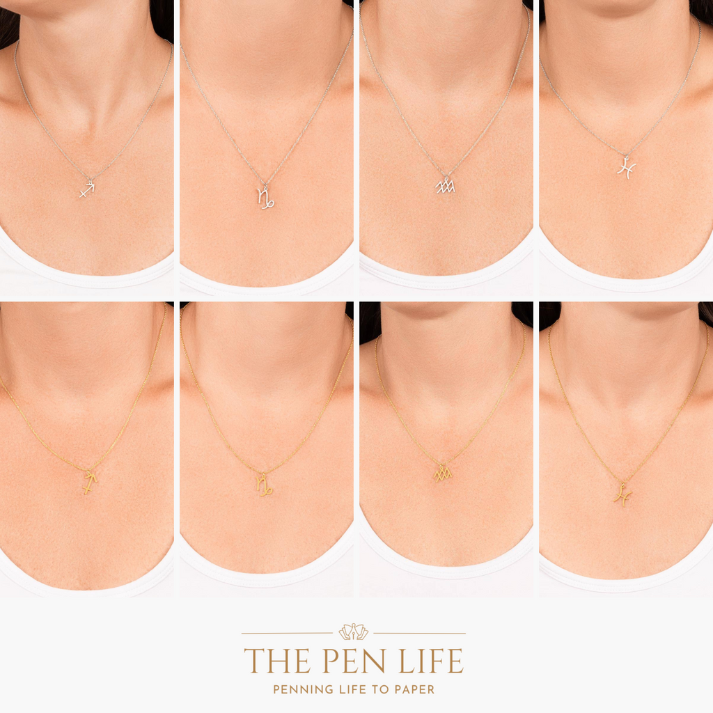 Zodiac Pendant, Personalized Horoscope Necklace, Saggitarius Capricorn Aquarius Pisces, Dainty Personalized Girlfriend Gift, Birthday Gift