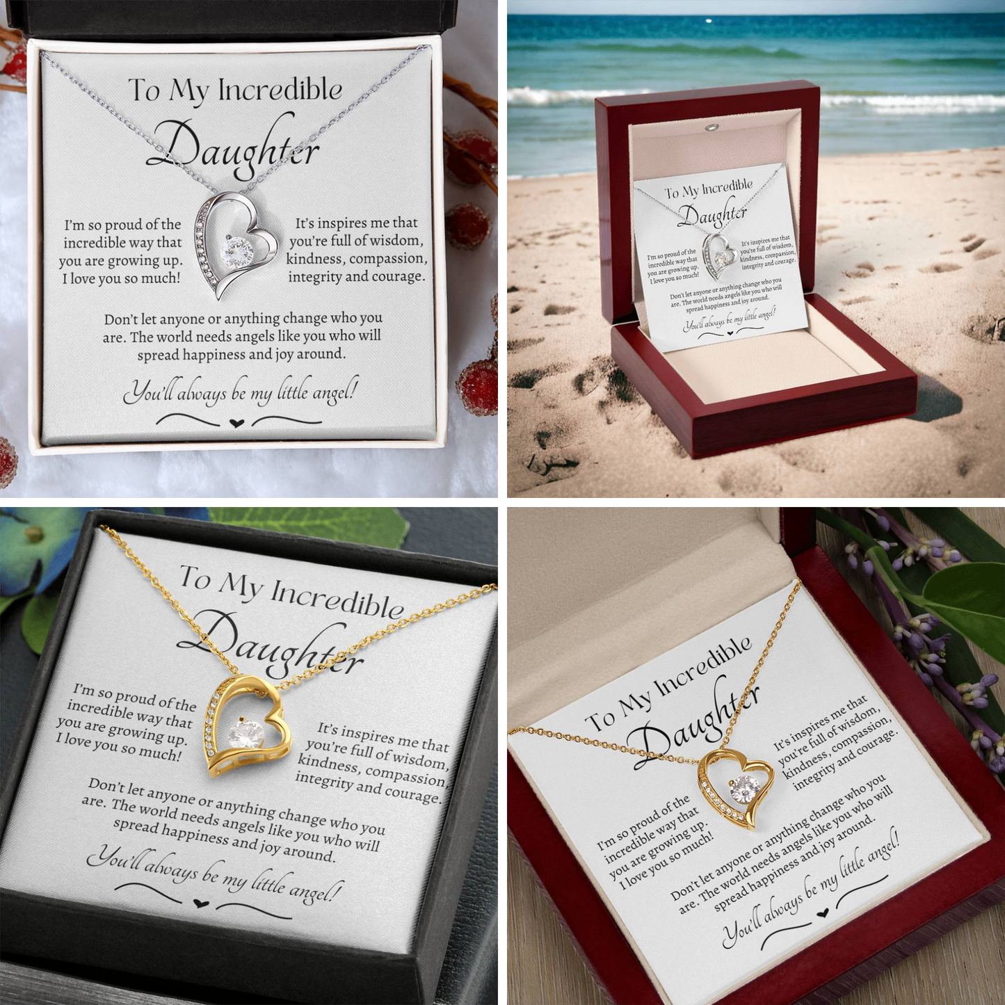 Beautiful Gift for Daughter From Dad My Little Angel, My Little Girl Necklace With Meaningful Message, Gift Box, Gift for Daughter From Mom