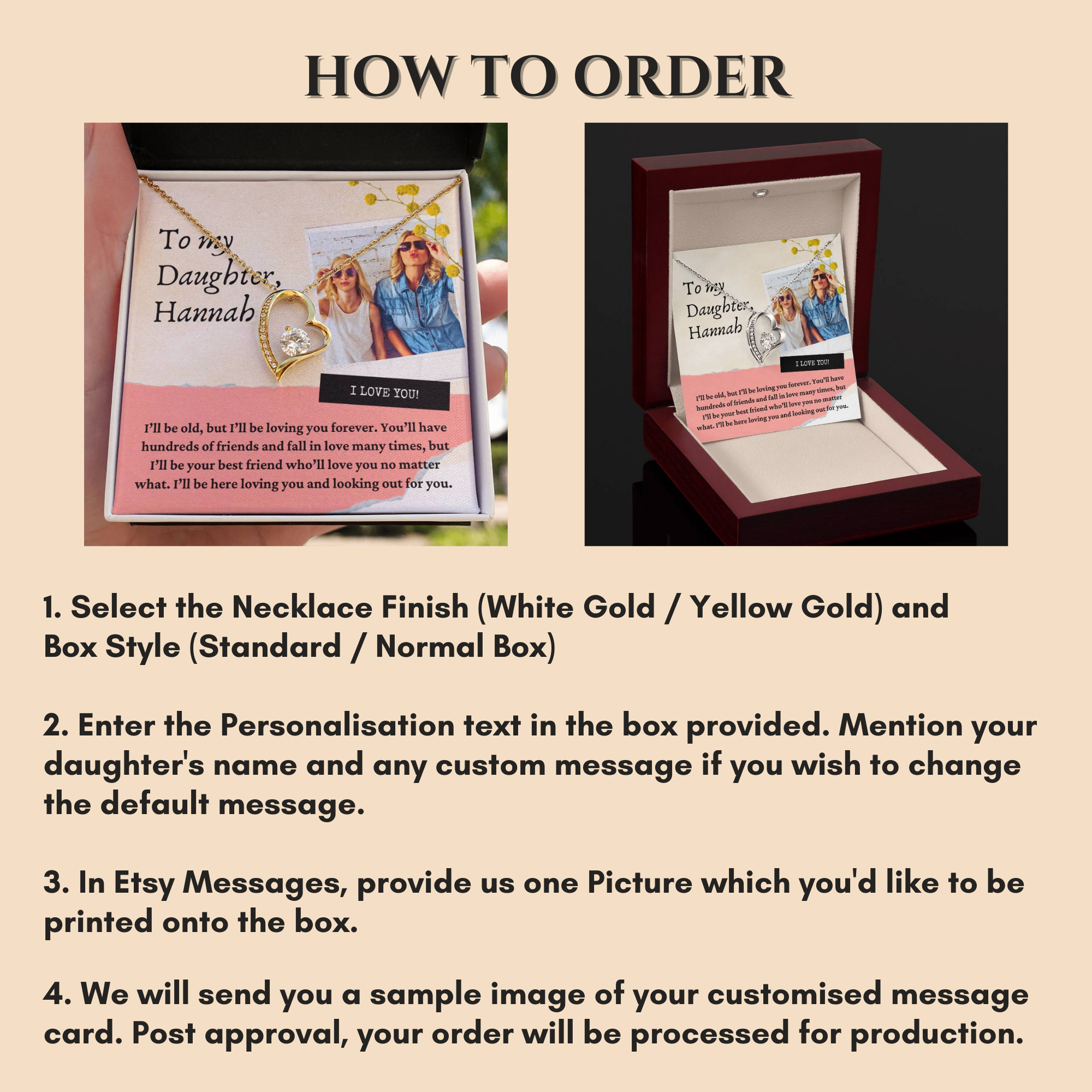 Personalised Daughter Chrsitmas Gift from mom or dad To My Daughter Love Mum Mother & Daughter Necklace Daughter Present