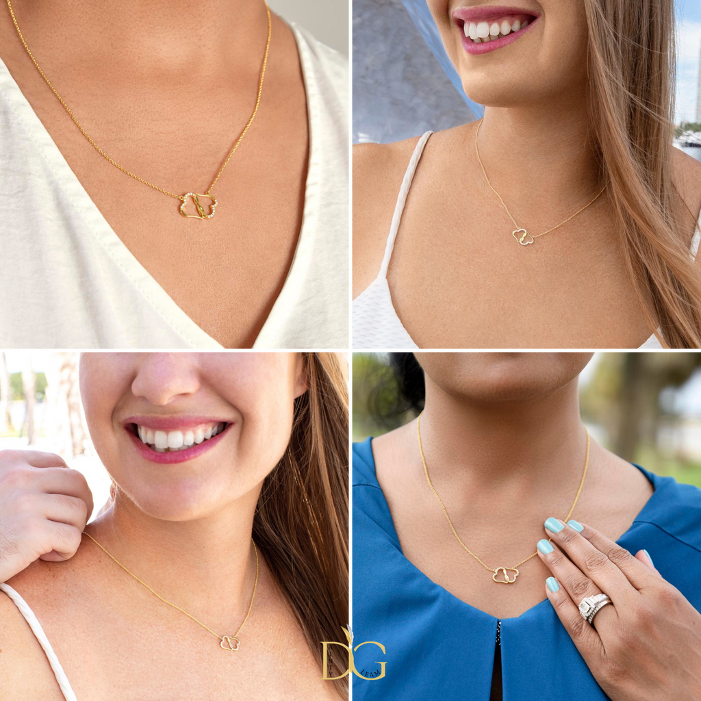 Happy Diwali Necklace, For Wife, 10k and 14k Gold, 18 0.07 Carat Diamonds , Deepavali Gift, Diwali Jewelry, Diwali Gifts, Deepavali Gift