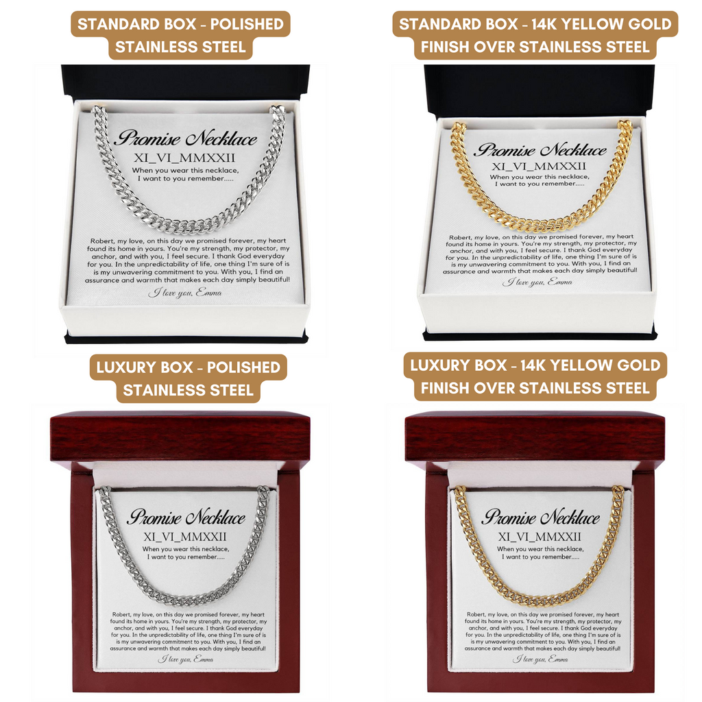 Personalised Promise Necklace For Him, Promise Gifts For Him, Boyfriend Promise Necklace, Gift For Boyfriend, Guy Valentine Gift, Boyfriend Birthday Gift