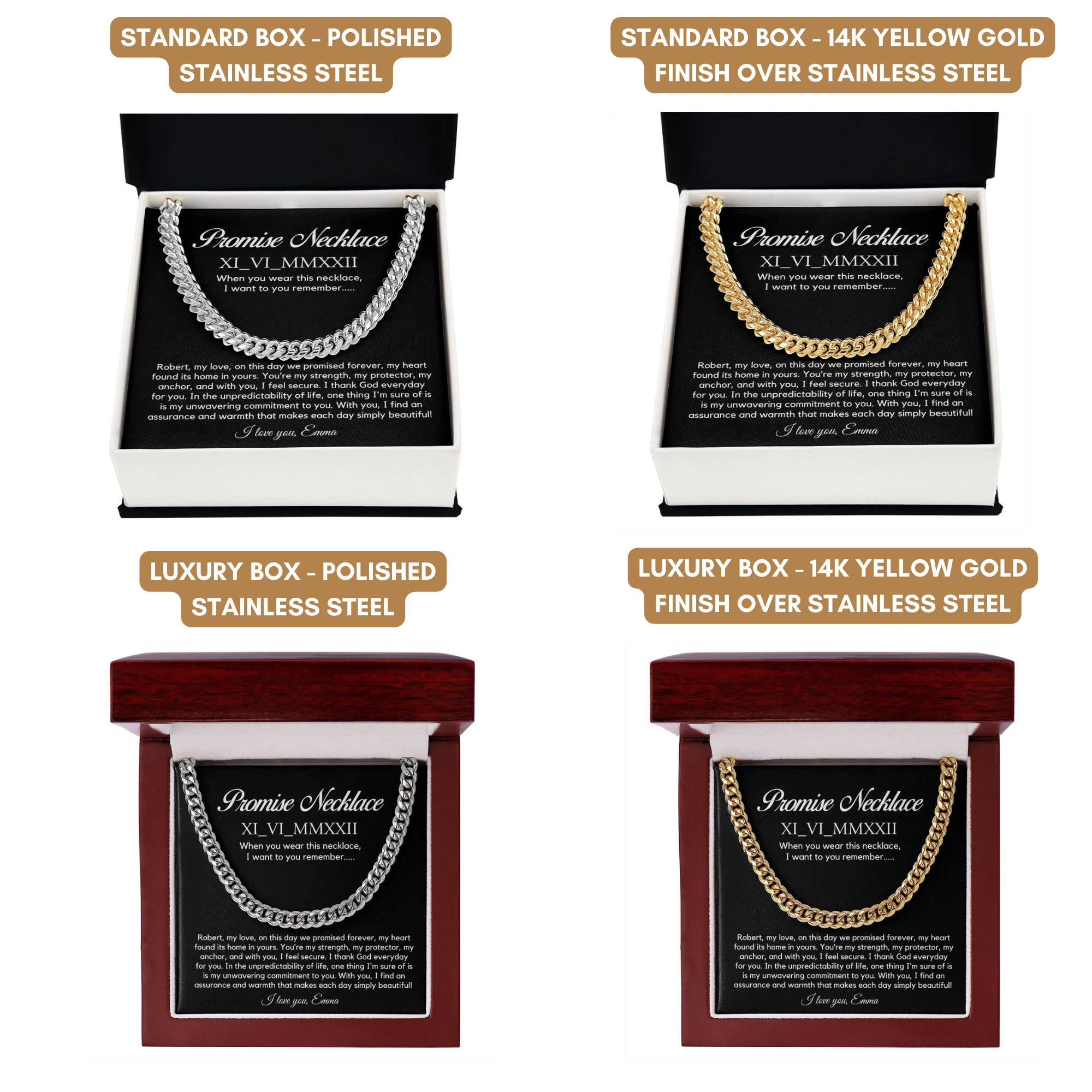 Personalised Promise Necklace For Him, Promise Gifts For Him, Boyfriend Promise Necklace,Anniversary Gift For Husband,Guy Valentine Gift