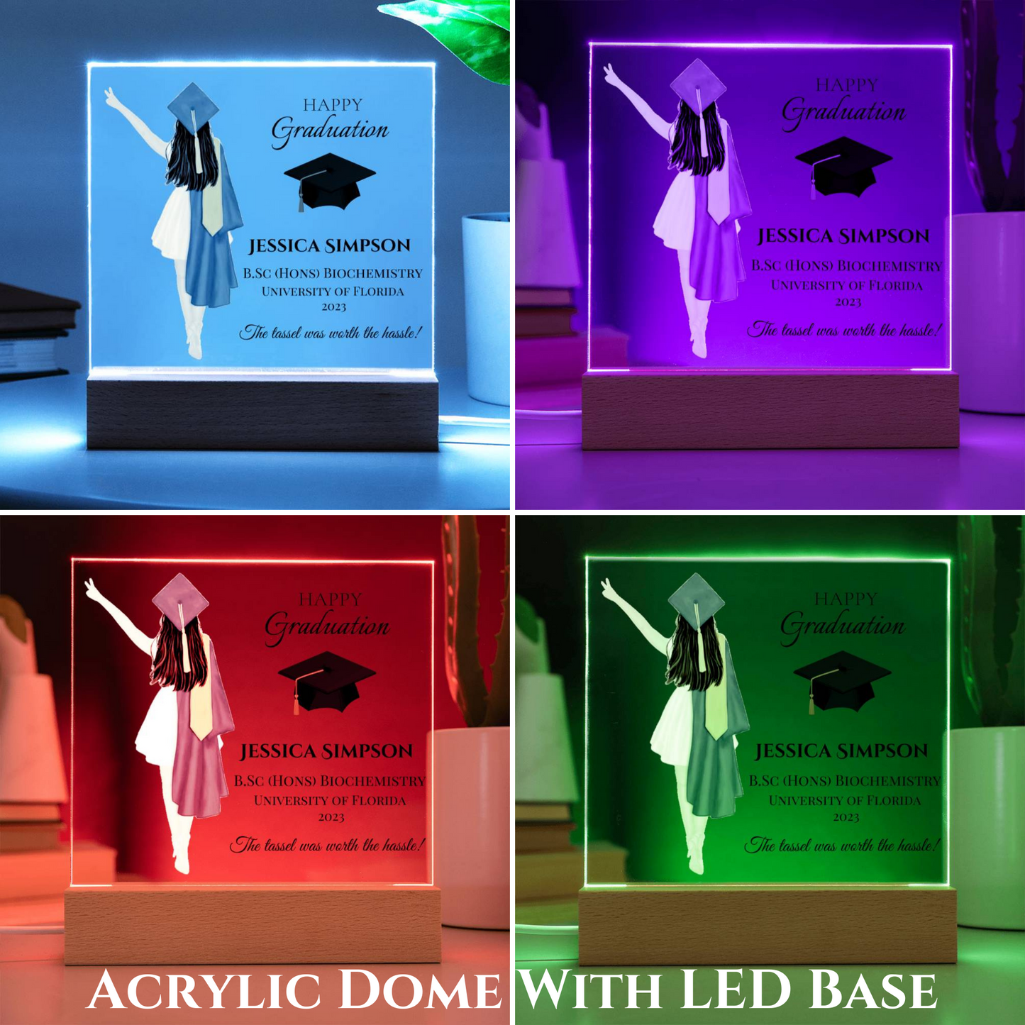 Female Personalised Graduation Gift, Congratulations, Class of 2023 Any Year, Graduation Gift for Daughter, Sister, Girlfriend, Acrylic