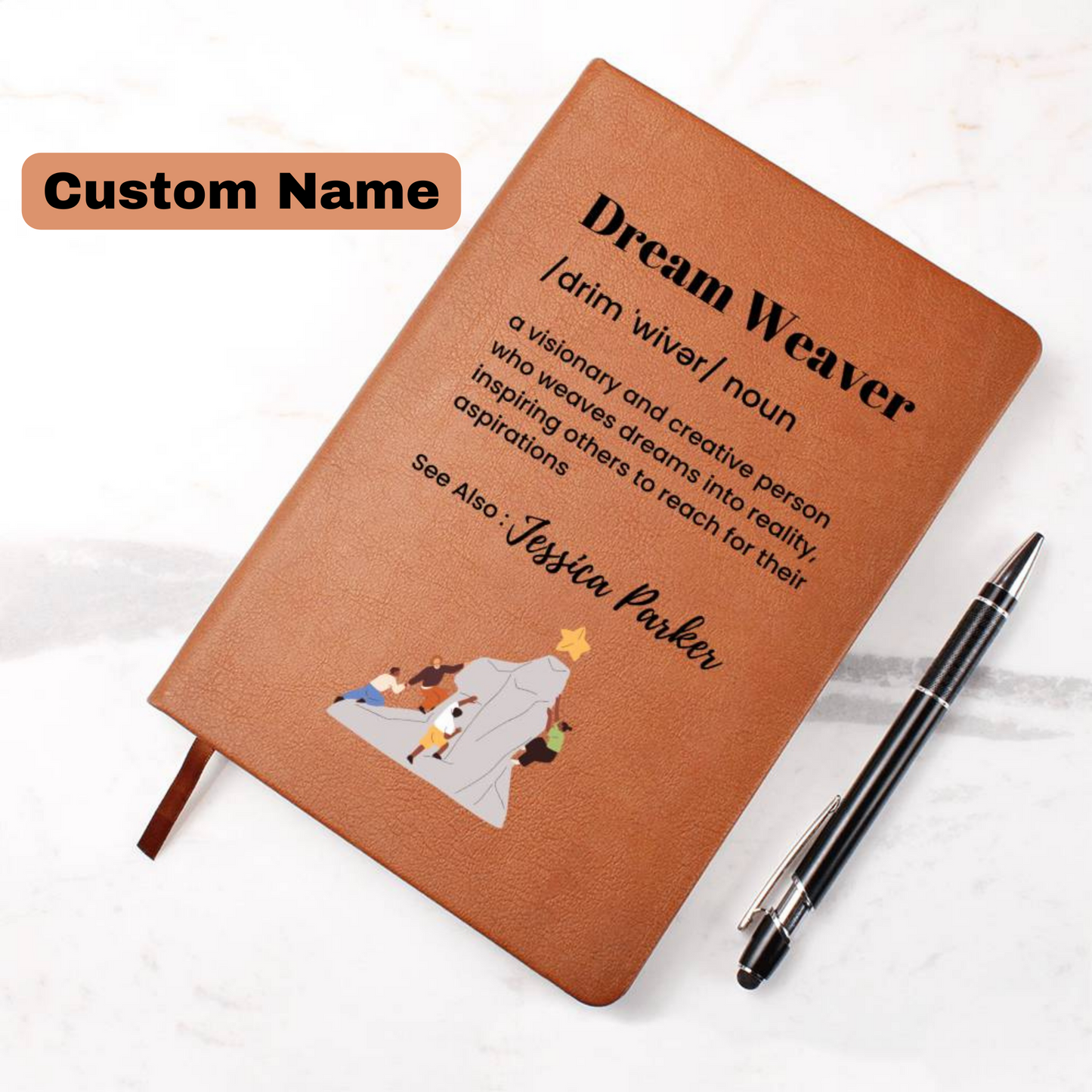 Dream Weaver personalized name journal Custom name inspirational notebook  Gift for Visionaries Gift for Dreamers Leader Gift Manager Gift
