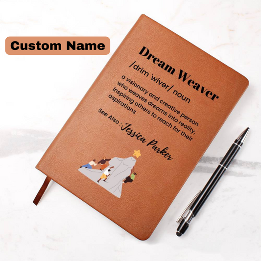 Dream Weaver personalized name journal Custom name inspirational notebook  Gift for Visionaries Gift for Dreamers Leader Gift Manager Gift