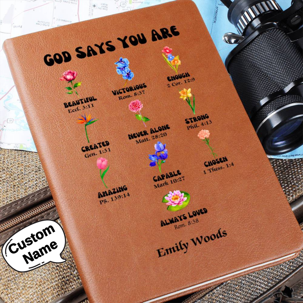 Personalised Name Prayer Journal, Positive Affirmations Journal Christian Gift Notebook for Women God Says You Are, Religious Gift for Girls