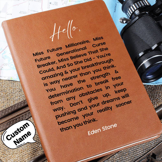 Future Millionaire Generational Curse Breaker Personalised Name Leather journal empowering woman bossbabe Inspirational Motivational Diary