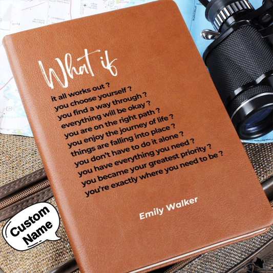 Custom Name Unigue Gift Journal What If It All Works Out Positive Affirmations Notebook Inspirational Quote Motivational Mindfulness Diary
