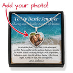 Personalized name photo necklace valuable ocean life lessons motivational inspiration wisdom unstoppable spirit empowering Best Friend Gift