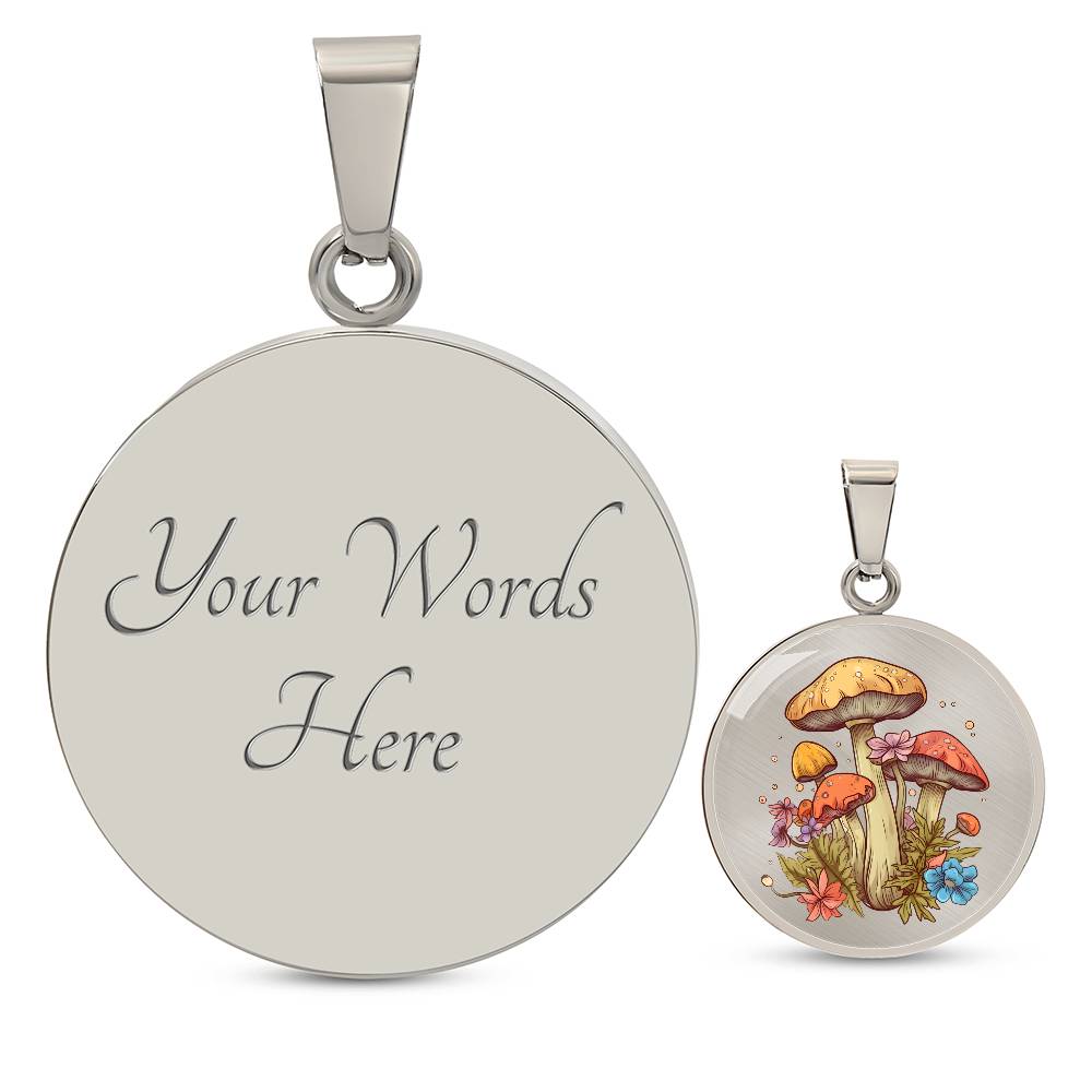Pendant Necklace Cottagecore Mushrooms Illustration Mushroom Autumn Watercolor Nature Cute Fungi Forest Floral Magic Plant Colorful Woodland