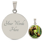 Personalized Pendant Necklace Gift For Mom Grandma Mama Bear and Cub Forest Nature Wildlife Jewelry Momma Bear Baby Shower Gift For Birthday