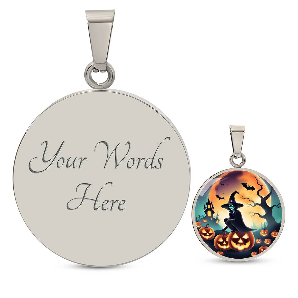 Halloween Witch Broomstick Necklace, Personalized Day of the Dead Jewelry Spooky Season Ghost Charm Pendant October Birthday Gift Present