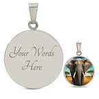 Majestic Elephant Pendant Necklace, African Savanna Forest Perfect Gift for Nature Animal Lovers Jungle Art Charm Gift for Her, Gift for Him