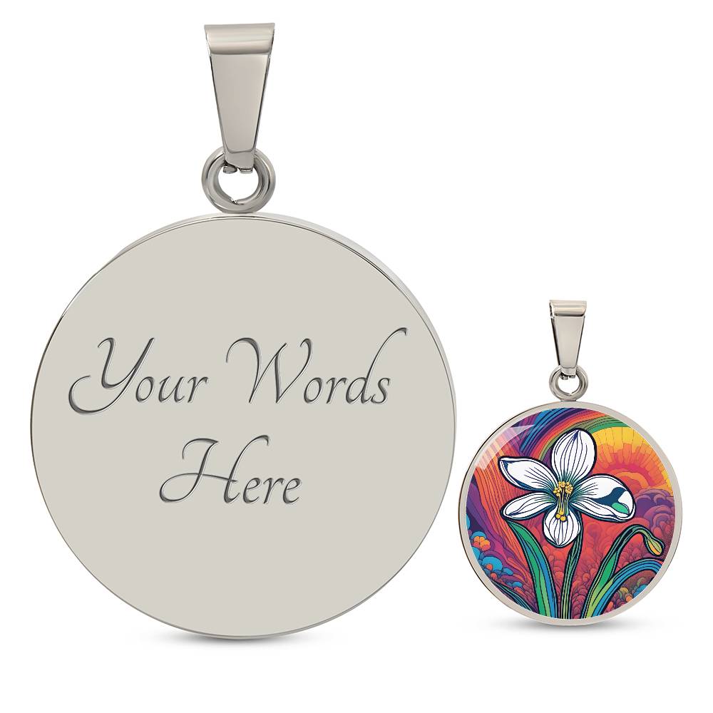 Snowdrop Birth Flower Necklace, Personalized January Birth Month Flower Jewelry, Floral Charm Pendant Anniversary & Birthday Gift for Her
