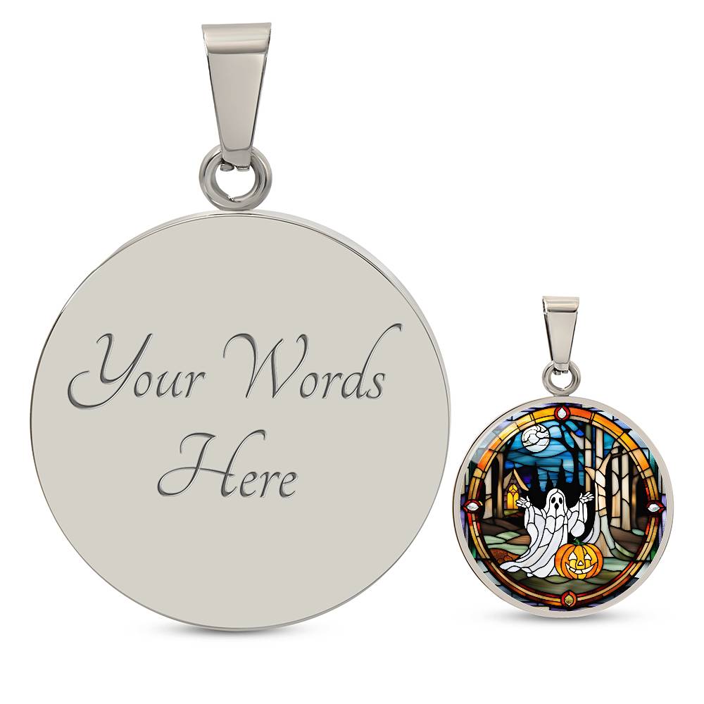 Cute Ghost Personalized Pendant Necklace Gift For Halloween Lover Gift For Spooky Season Ghost Jewelry Gift For Autumn Season Jewelry Gifts