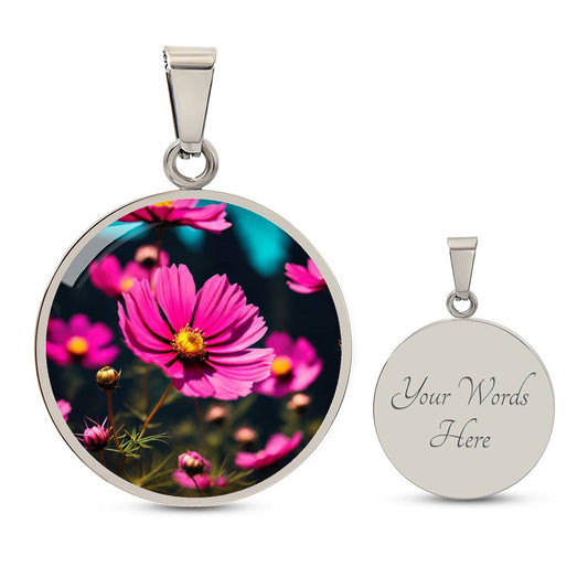 November Birth Month Flower Necklace, Chrysanthemums Necklace, Floral Gift for Her Engraved Necklace, Mothers & Valentines Day Necklace
