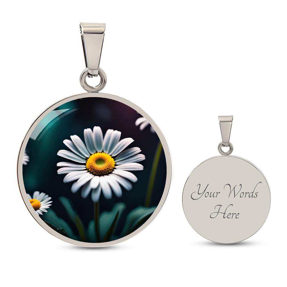 April Birth Month Flower Necklace Daisy Flower Necklace Gift for Her Stainless Steel Gold Pendant flower charms Mothers Valentines Day