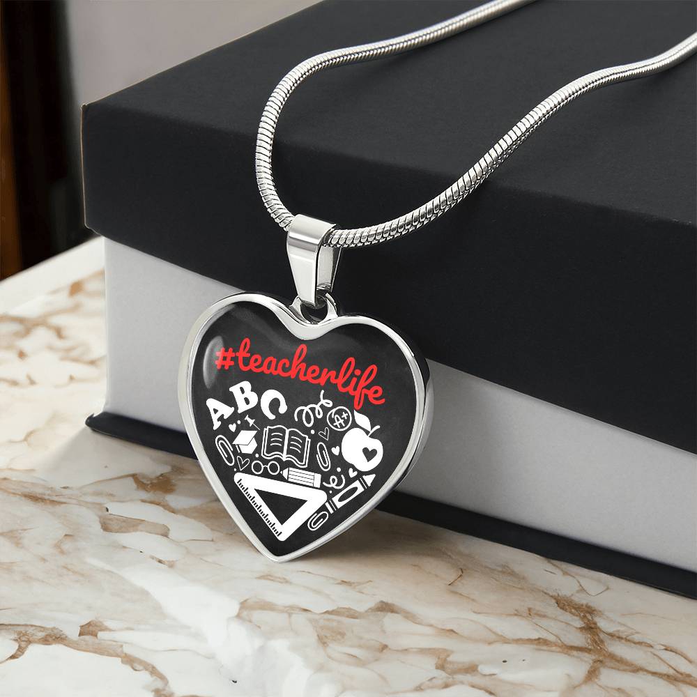 Personalized Teacher Appreciation Gifts, Gift for Best Teacher, Back To School Gifts, Teacher Era Jewelry, Teacher Life Pendant Necklace