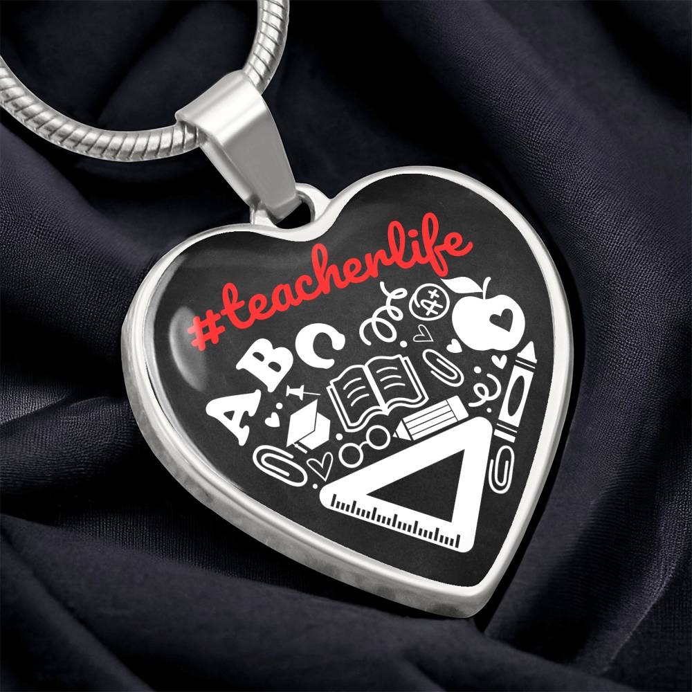 Personalized Teacher Appreciation Gifts, Gift for Best Teacher, Back To School Gifts, Teacher Era Jewelry, Teacher Life Pendant Necklace