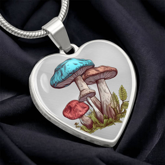Pendant Necklace Cottagecore Mushrooms Illustration Mushroom Autumn Watercolor Nature Cute Fungi Forest Floral Magic Plant Colorful Woodland