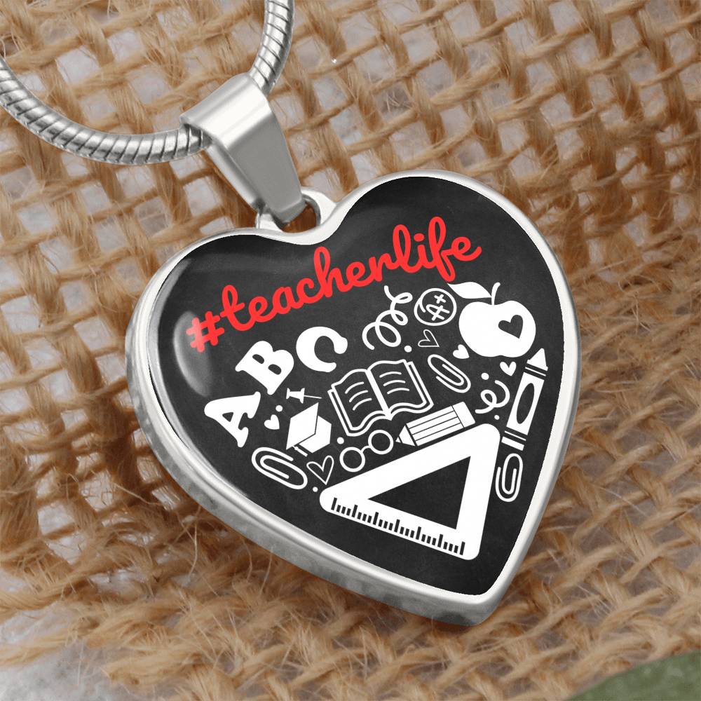 Personalized Teacher Appreciation Gifts, Gift for Best Teacher, Back To School Gifts, Teacher Era Jewelry, Teacher Life Pendant Necklace