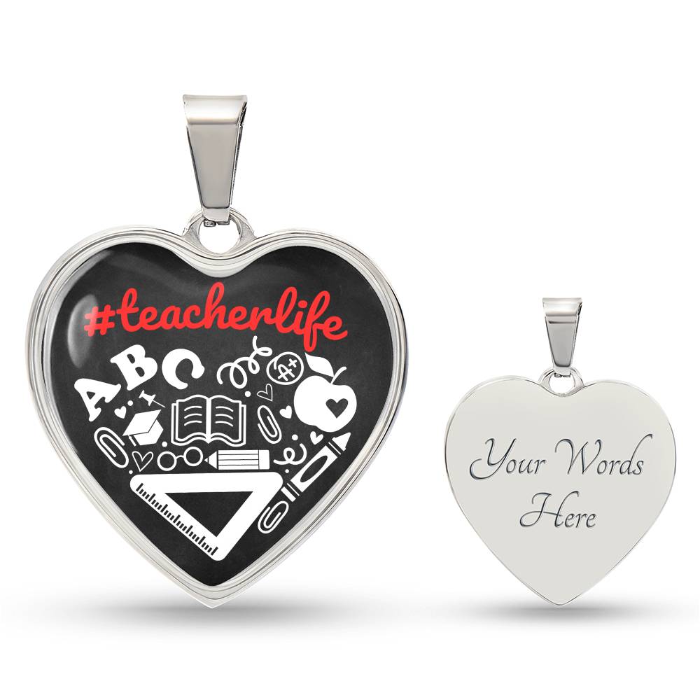 Personalized Teacher Appreciation Gifts, Gift for Best Teacher, Back To School Gifts, Teacher Era Jewelry, Teacher Life Pendant Necklace
