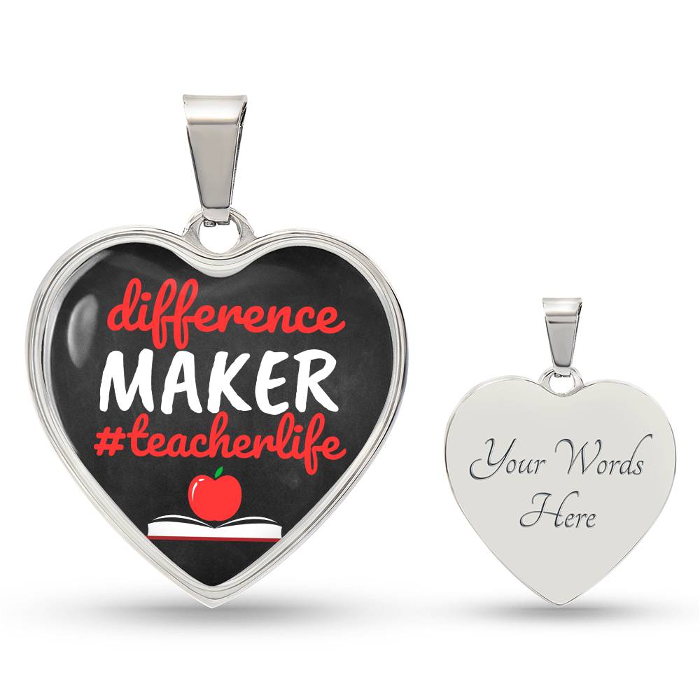 Personalized Teacher Appreciation Gifts, Gift for Best Teacher, Back To School Teacher Life Pendant Necklace, Teacher Gifts For Graduation