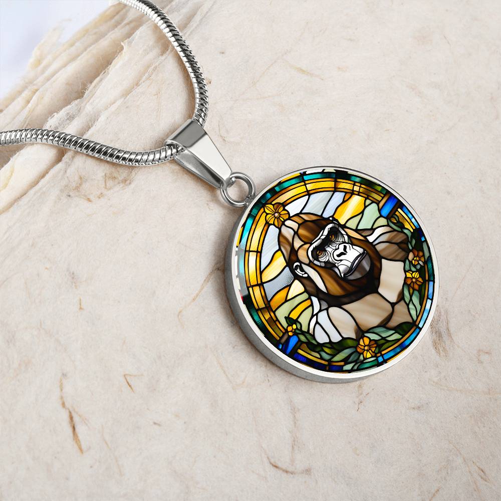 18K Gold Finish Gorilla Necklace Personalized Gorilla Pendant Gorillaz Coin Necklace Gorilla Animal Jewelry Monkey Charm Spirit Animal Chain