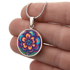 African Violet Necklace, Personalized February Birth Month Flower Jewelry, Gold Floral Charm Pendant Valentines & Birthday Gift For Her