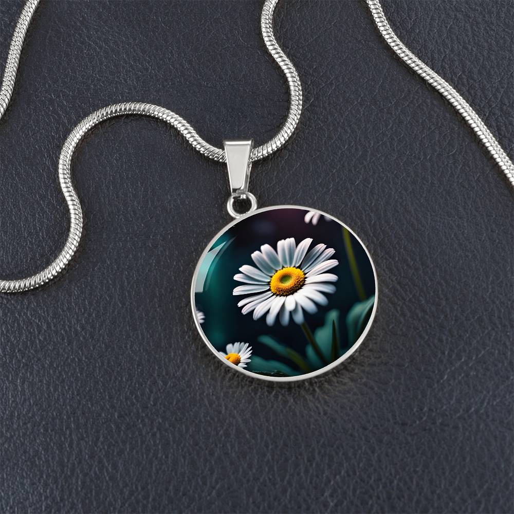 April Birth Month Flower Necklace Daisy Flower Necklace Gift for Her Stainless Steel Gold Pendant flower charms Mothers Valentines Day