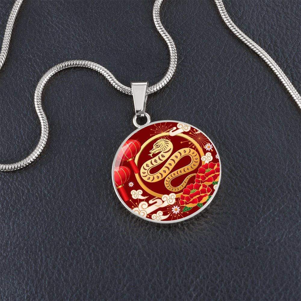 Chinese Zodiac Snake Necklace, Year of The Snake Necklace Gold, Personalized Chinese Zodiac Silver Pendant, 2025 Chinese Lunar New Year
