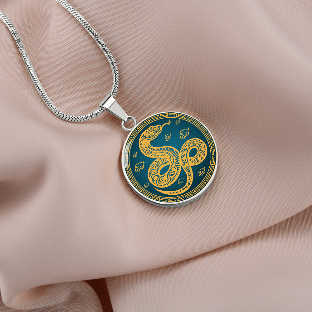 Chinese Zodiac Snake Necklace, Year of The Snake Necklace Gold, Personalized Chinese Zodiac Silver Pendant, 2025 Chinese Lunar New Year