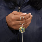 Vibrant Elephant Pendant Necklace Tropical Forest Floral Jewelry Jungle Art Charm, Animal and Nature Lovers Necklace Gift for Her, Him Gift