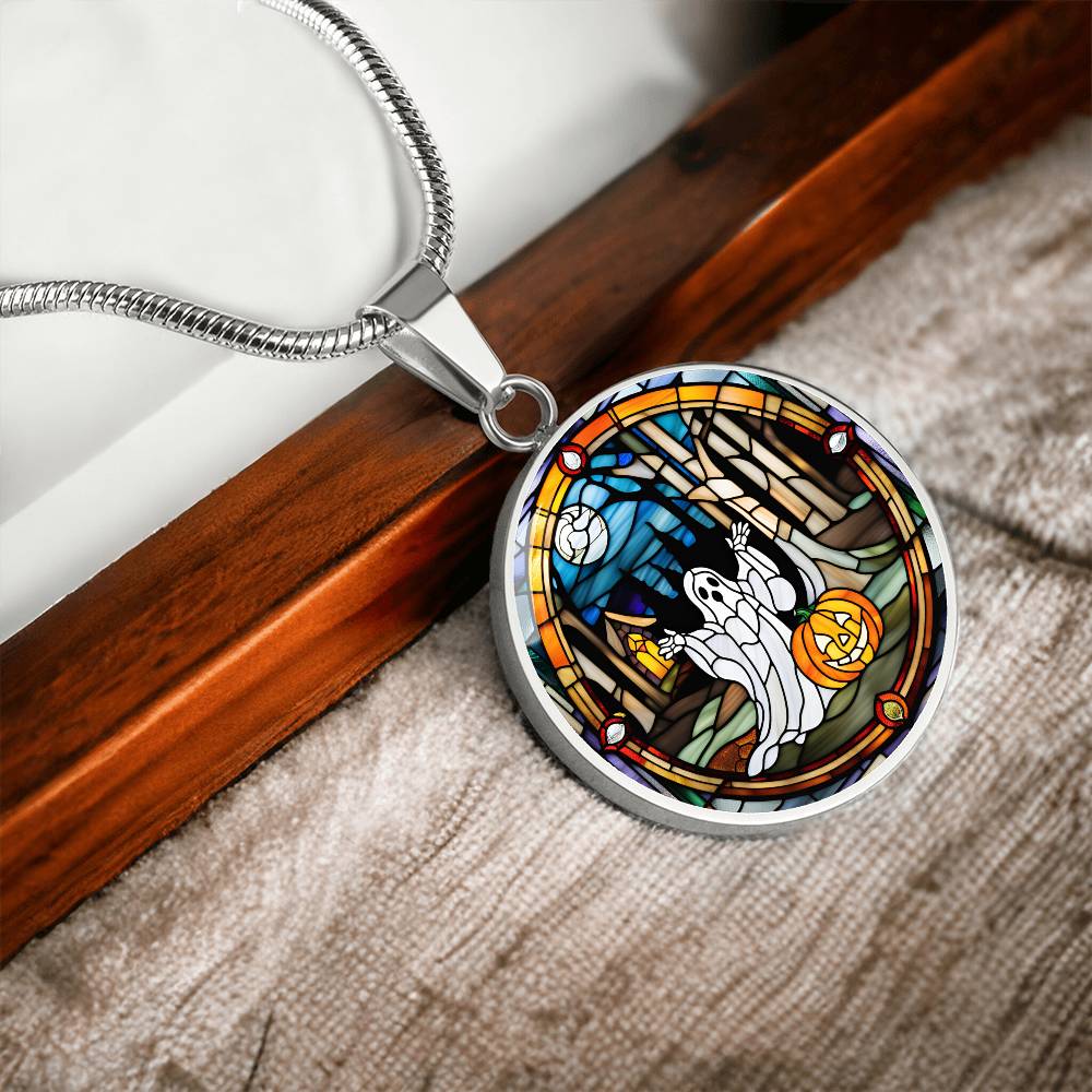 Cute Ghost Personalized Pendant Necklace Gift For Halloween Lover Gift For Spooky Season Ghost Jewelry Gift For Autumn Season Jewelry Gifts