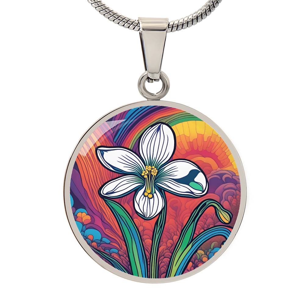 Snowdrop Birth Flower Necklace, Personalized January Birth Month Flower Jewelry, Floral Charm Pendant Anniversary & Birthday Gift for Her