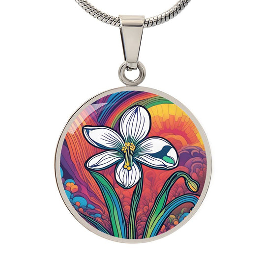 Snowdrop Birth Flower Necklace, Personalized January Birth Month Flower Jewelry, Floral Charm Pendant Anniversary & Birthday Gift for Her