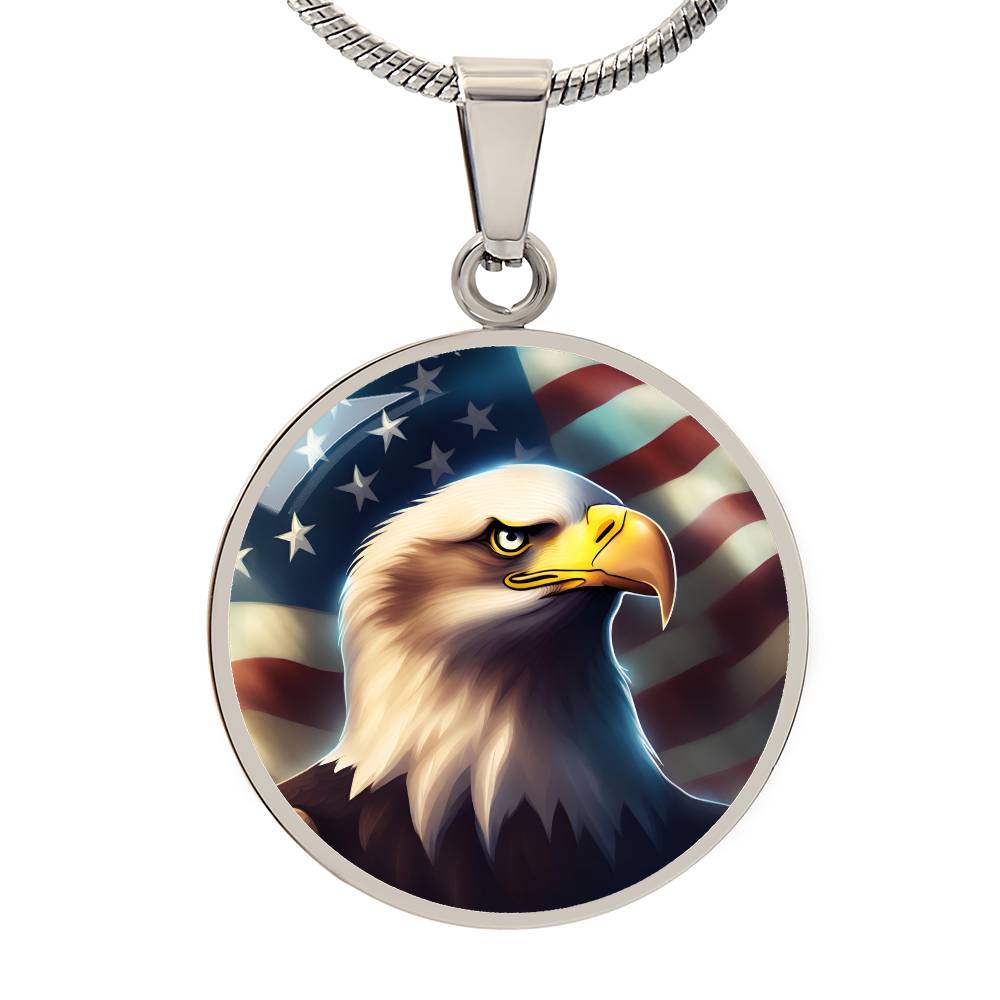 Bald Eagle Stained Native American Pendant Necklace Native American Jewelry Gift Zodiac Bird Charm Celtic Spirit Strength Gift for Mother Wife