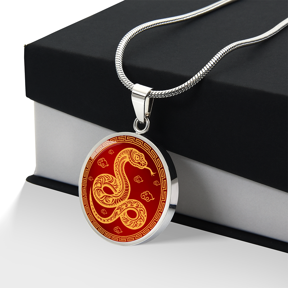 Chinese Zodiac Snake Necklace, Year of The Snake Necklace Gold, Personalized Chinese Zodiac Silver Pendant, 2025 Chinese Lunar New Year