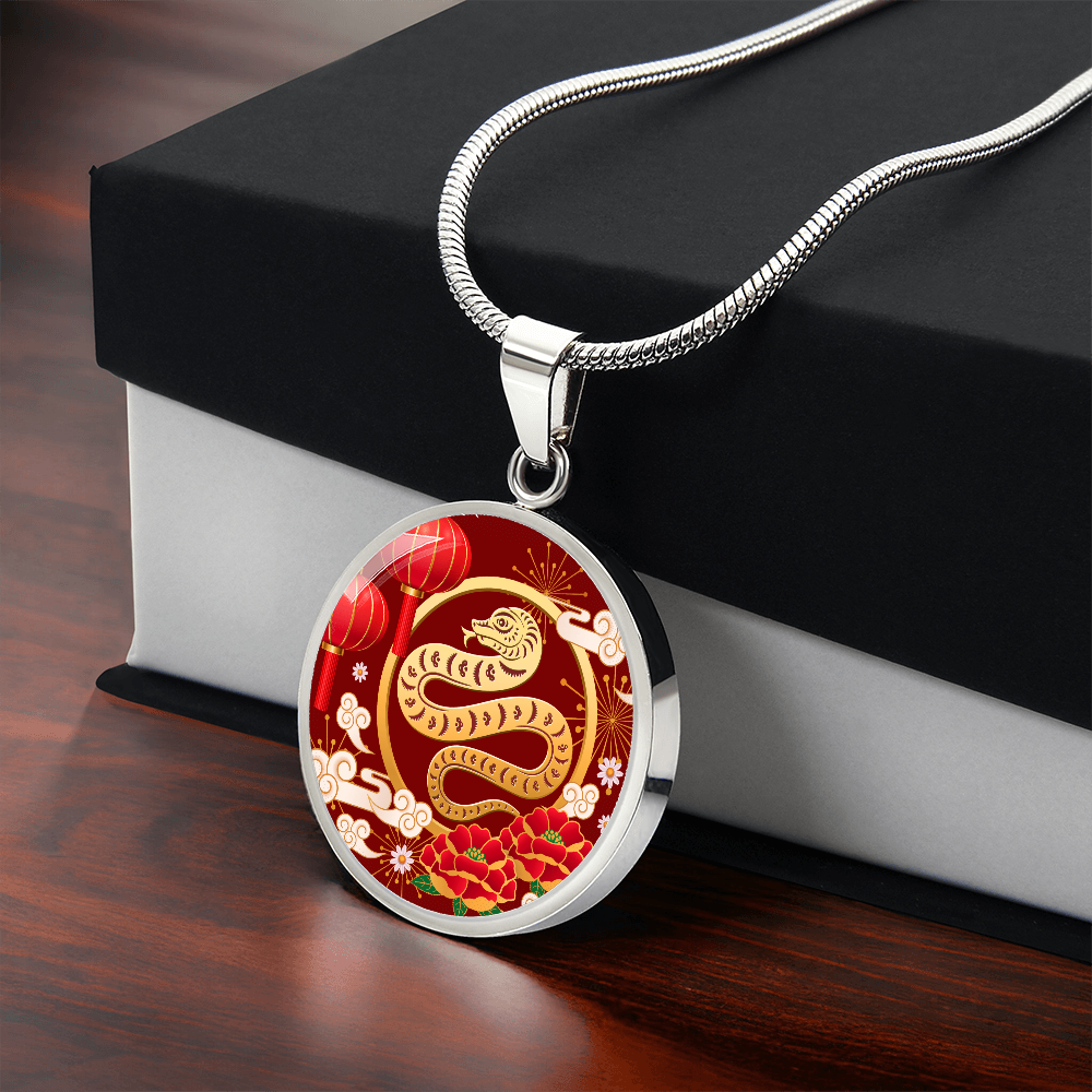 Chinese Zodiac Snake Necklace, Year of The Snake Necklace Gold, Personalized Chinese Zodiac Silver Pendant, 2025 Chinese Lunar New Year